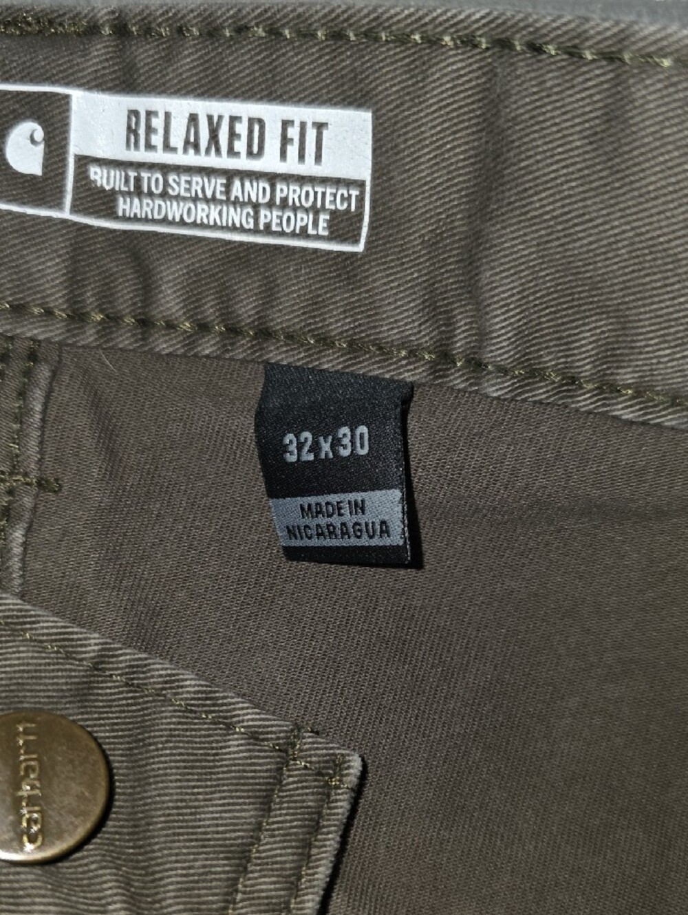 Carhartt Men's Cargo Pants Green Brown Workwear - Picture 8 of 8